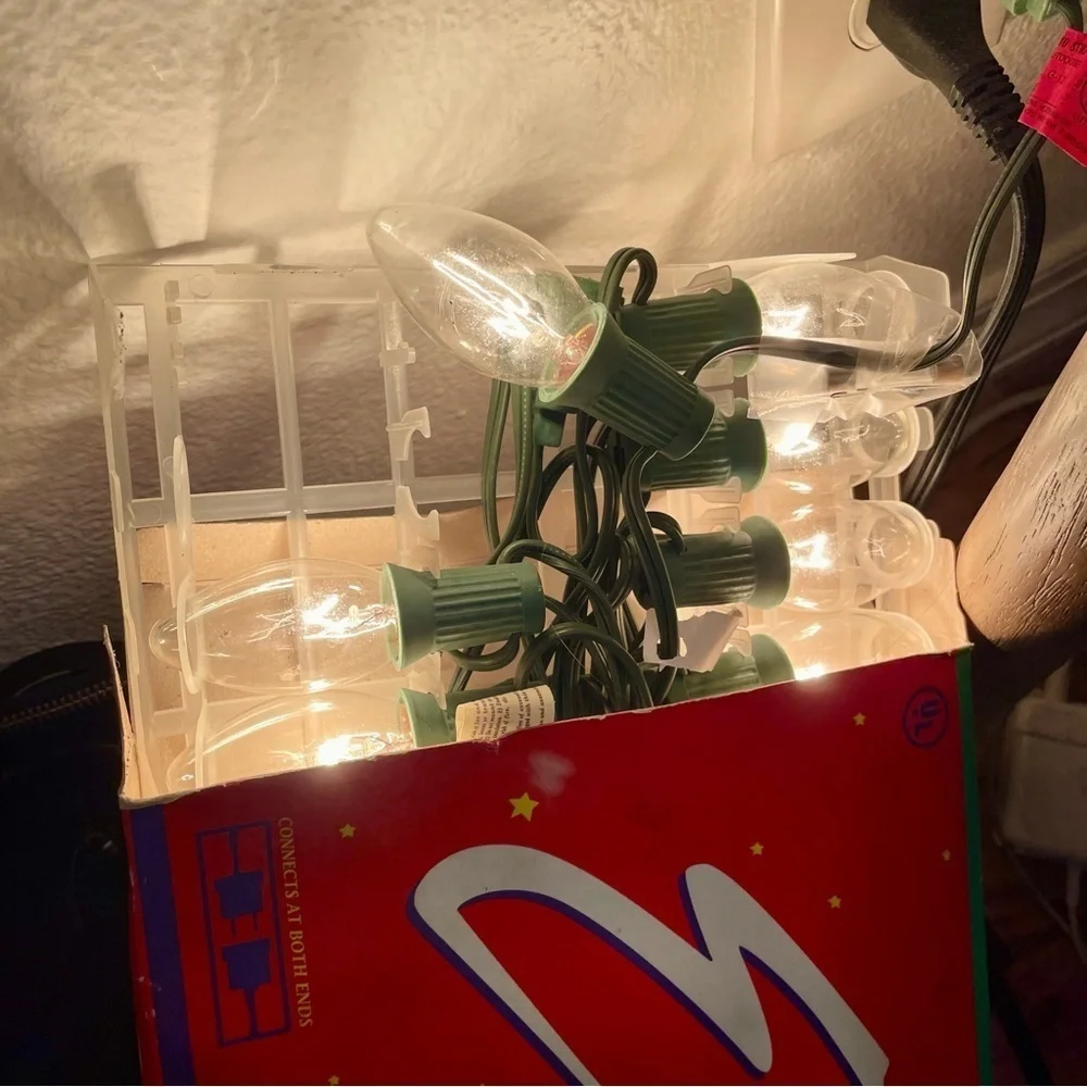 Vintage Noma Expressions Outdoor Christmas String Light Set 25 Clear New.
